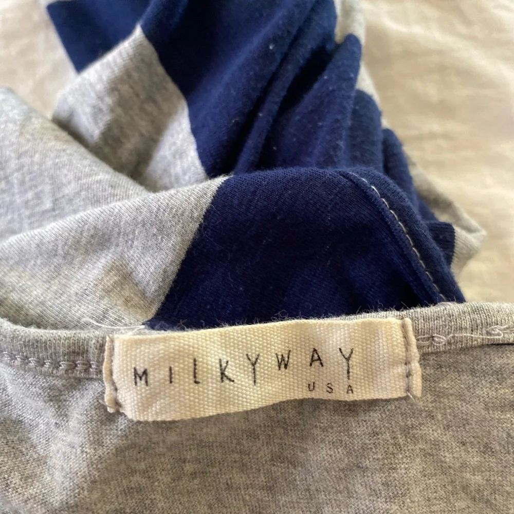 Chic Blue and Gray Sleeveless Maxi Dress - Picture 6 of 6